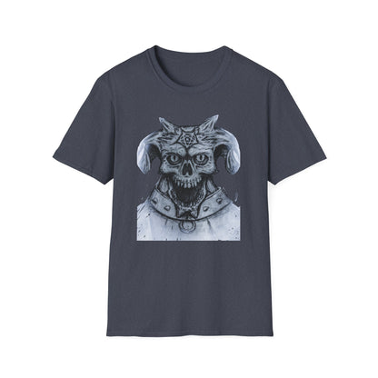 Edgy Graphic Tee: Unisex Softstyle T-Shirt with Skull Design, Art Lover Gift, Halloween Costume, Casual Wear, Unique Artwork Apparel