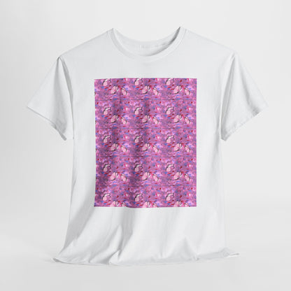 Colorful Repeating Floral Pattern Tee, Unisex T-Shirt, Spring Fashion, Gift for Her, Casual Wear, Eco-Friendly Apparel, Birthday Gift