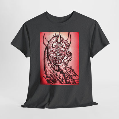 Bold Graphic Tee with Gothic Dragon Design, Unisex Cotton Shirt, Unique Art Tee, Oversized Casual Top, Gift for Art Lovers