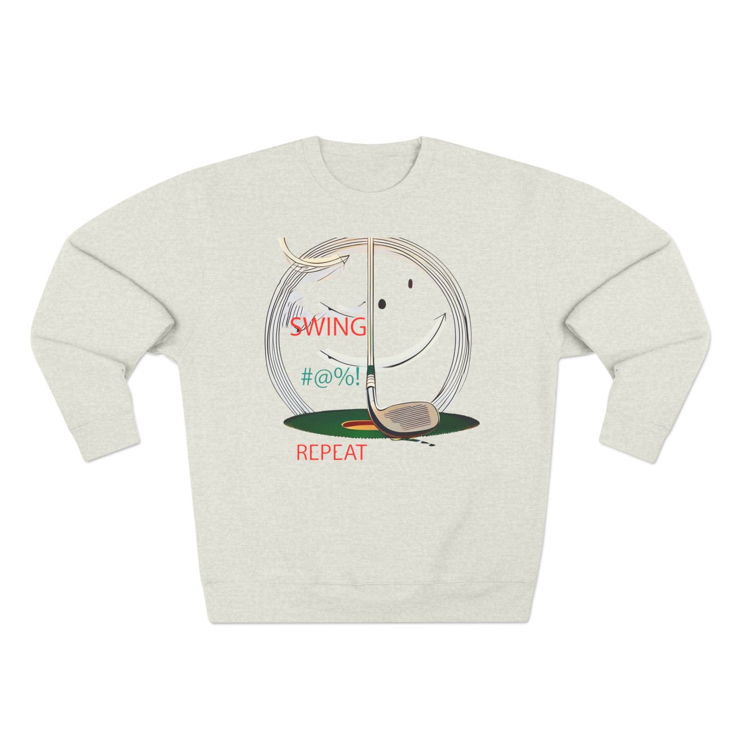 Golf Lover's Swing Unisex Crewneck Sweatshirt: Swing, Repeat, Perfect for Gifts, Sports Enthusiasts, Casual Wear, and Holidays