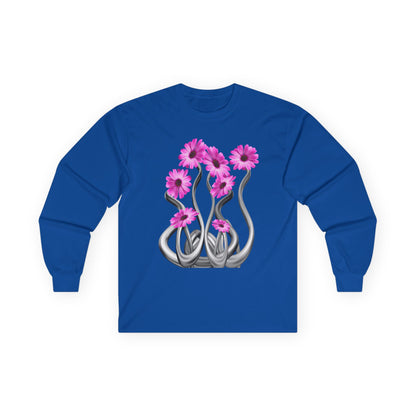 Long Sleeve Tee — Pink Floral Tentacle Garden Graphic