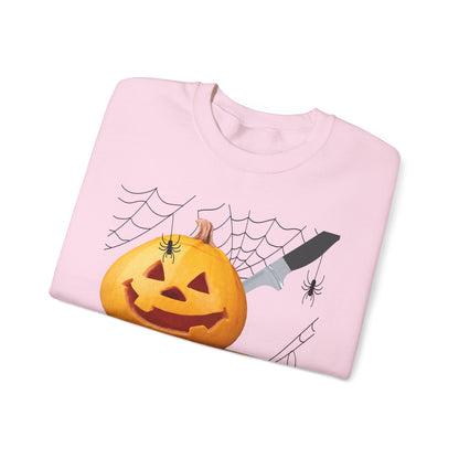 Halloween Horror Smiling Pumpkin Face Sweatshirt