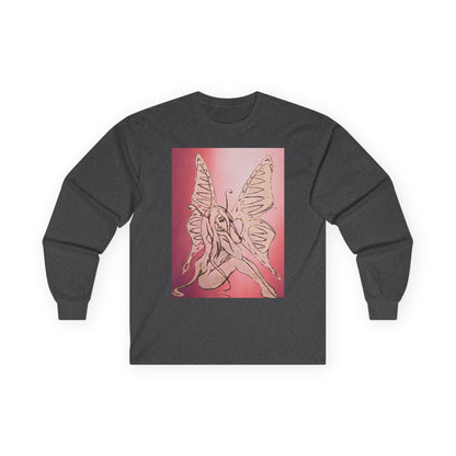 Butterfly Fairy Long Sleeve Tee — Ethereal Pink Graphic Shirt
