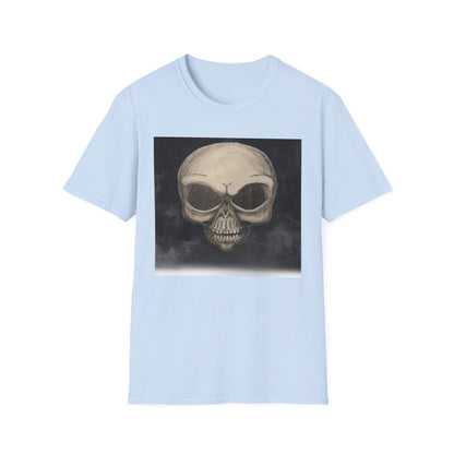 Skull Art Unisex Softstyle T-Shirt - Edgy Graphic Tee for Halloween, Festival Wear, Music Lovers, Gift Idea, Casual Style