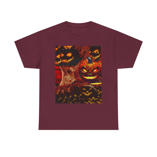 Halloween Distorted Pumpkin Unisex Tee, Spooky Shirt, Fall Apparel, Casual Halloween Outfit, Trick or Treat Tee, Festive Gift