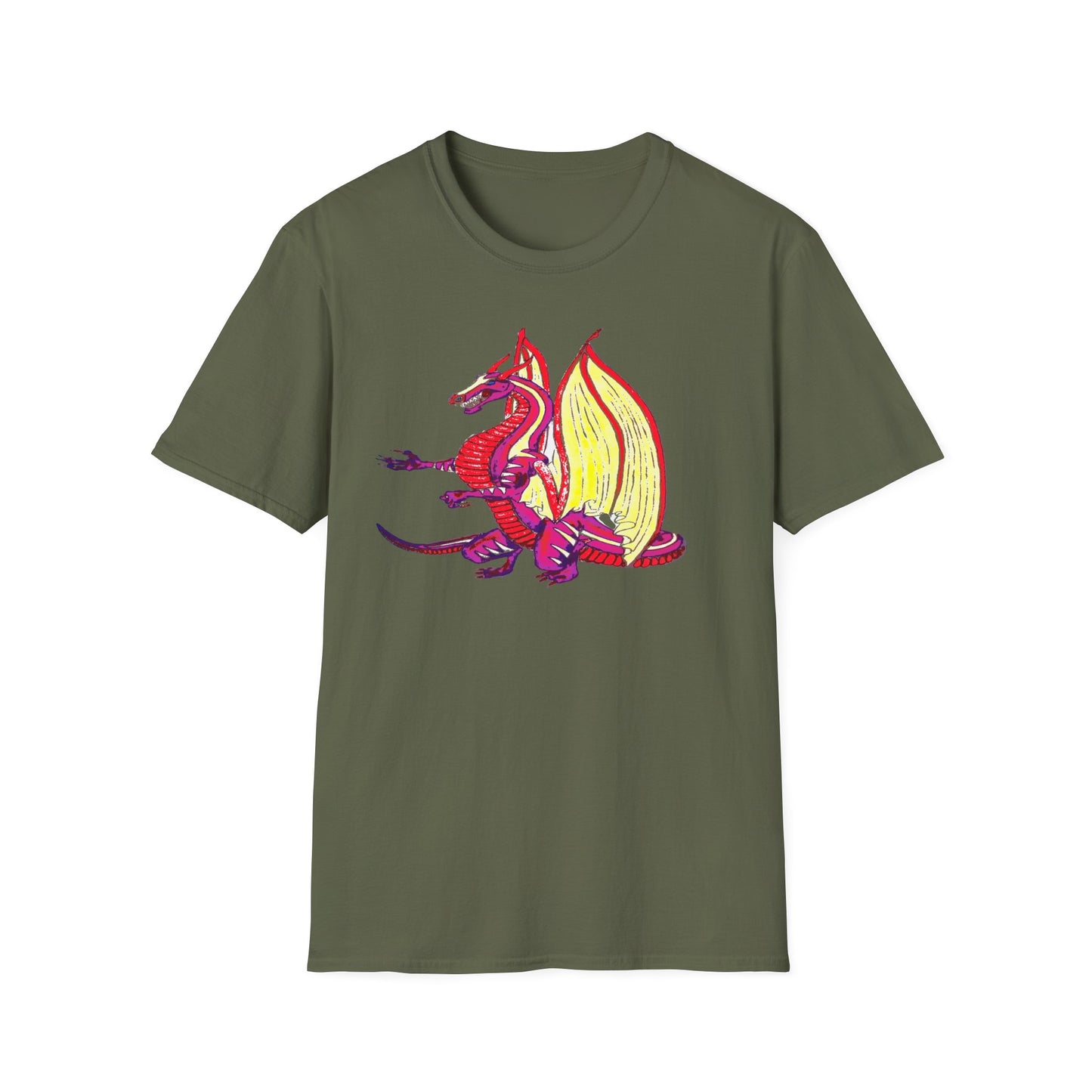 Red Dragon Graphic Unisex T-Shirt, Softstyle Tee, Unique Gift, Casual Wear, Fantasy Lover Apparel, Ideal for Conventions, Birthdays