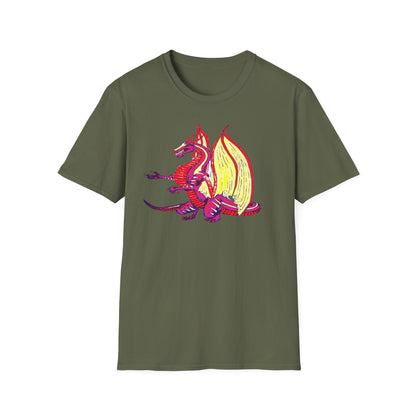 Red Dragon Graphic Unisex T-Shirt, Softstyle Tee, Unique Gift, Casual Wear, Fantasy Lover Apparel, Ideal for Conventions, Birthdays