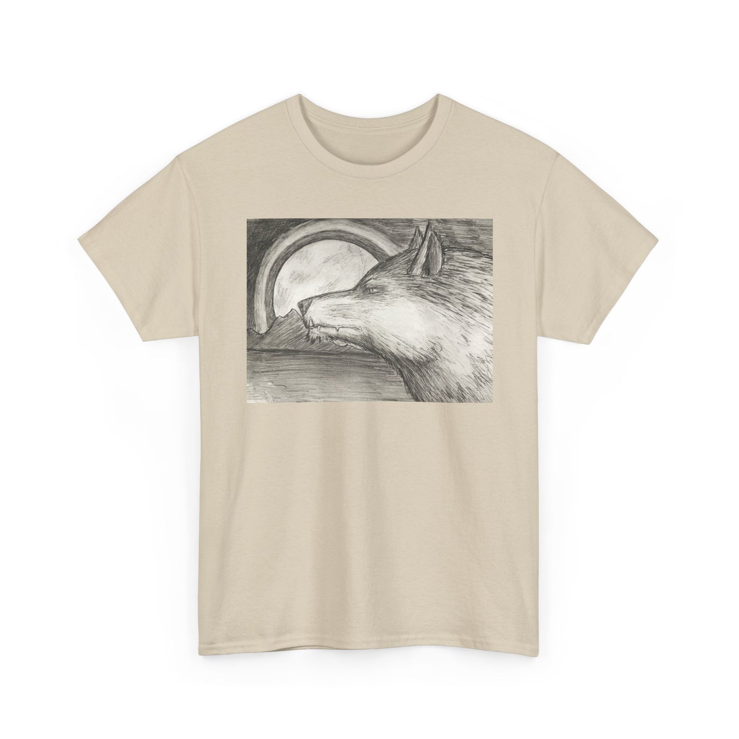 Wolf Art Unisex Heavy Cotton Tee, Nature Lover Shirt, Wildlife T-Shirt, Gift for Outdoorsy Friends, Animal Lover Apparel