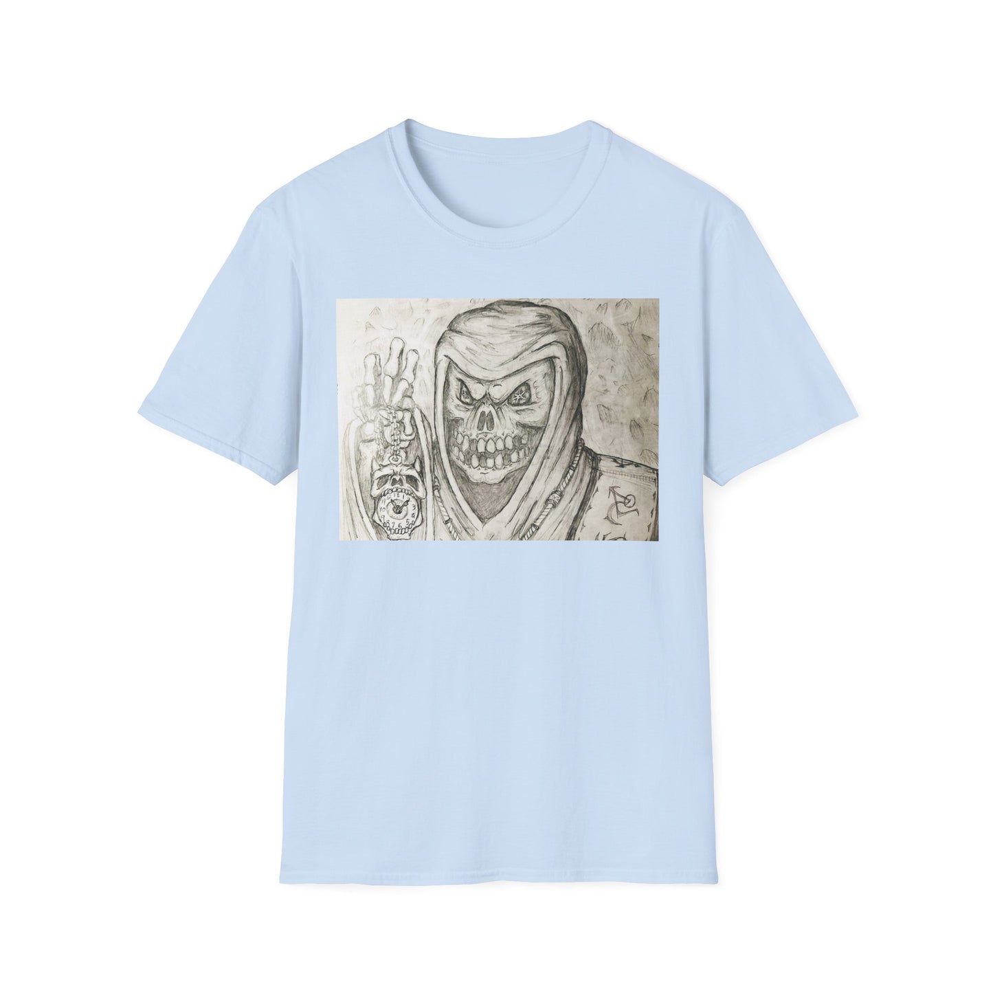 Grim Reaper Graphic Tee | Unisex Softstyle T-Shirt, Halloween Apparel, Edgy Fashion, Unique Gift, Gothic Style, Casual Wear