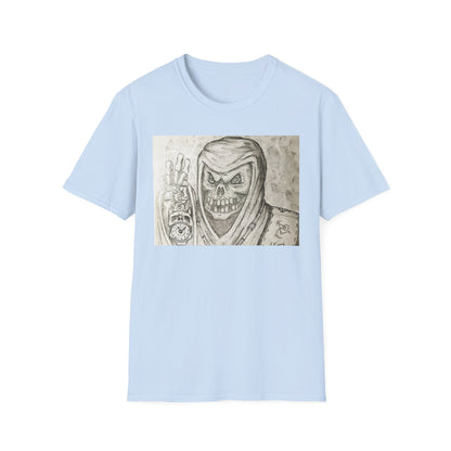 Grim Reaper Graphic Tee | Unisex Softstyle T-Shirt, Halloween Apparel, Edgy Fashion, Unique Gift, Gothic Style, Casual Wear