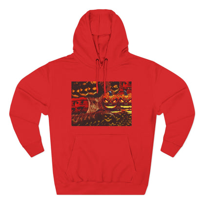 Halloween Distorted Pumpkin Three-Panel Fleece Hoodie