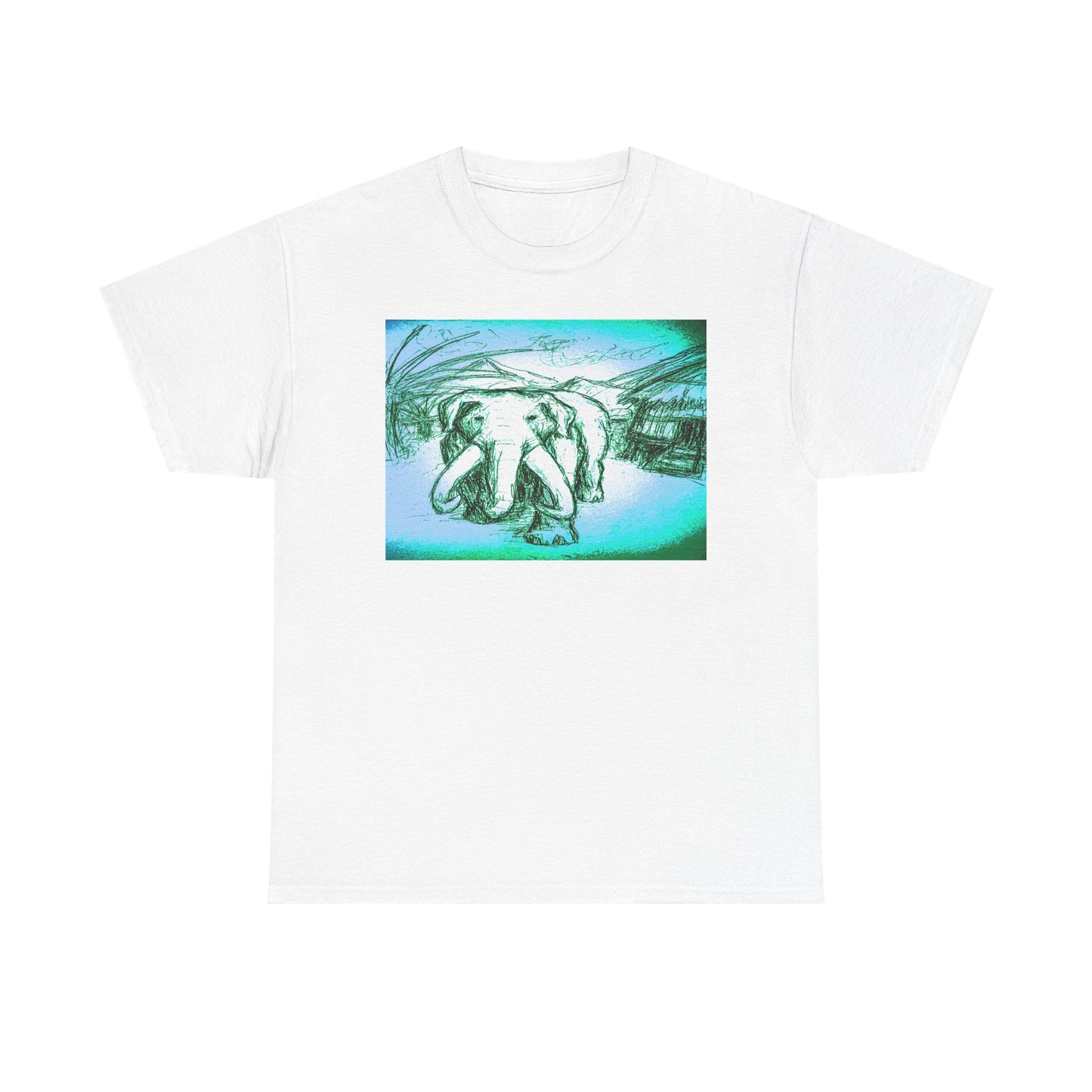 Artistic Elephant Unisex Cotton Tee - Unique Graphic Design