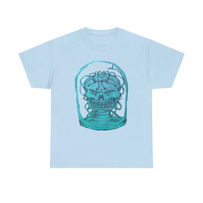 Vibrant Turquoise skull original design Unisex Heavy Cotton Tee