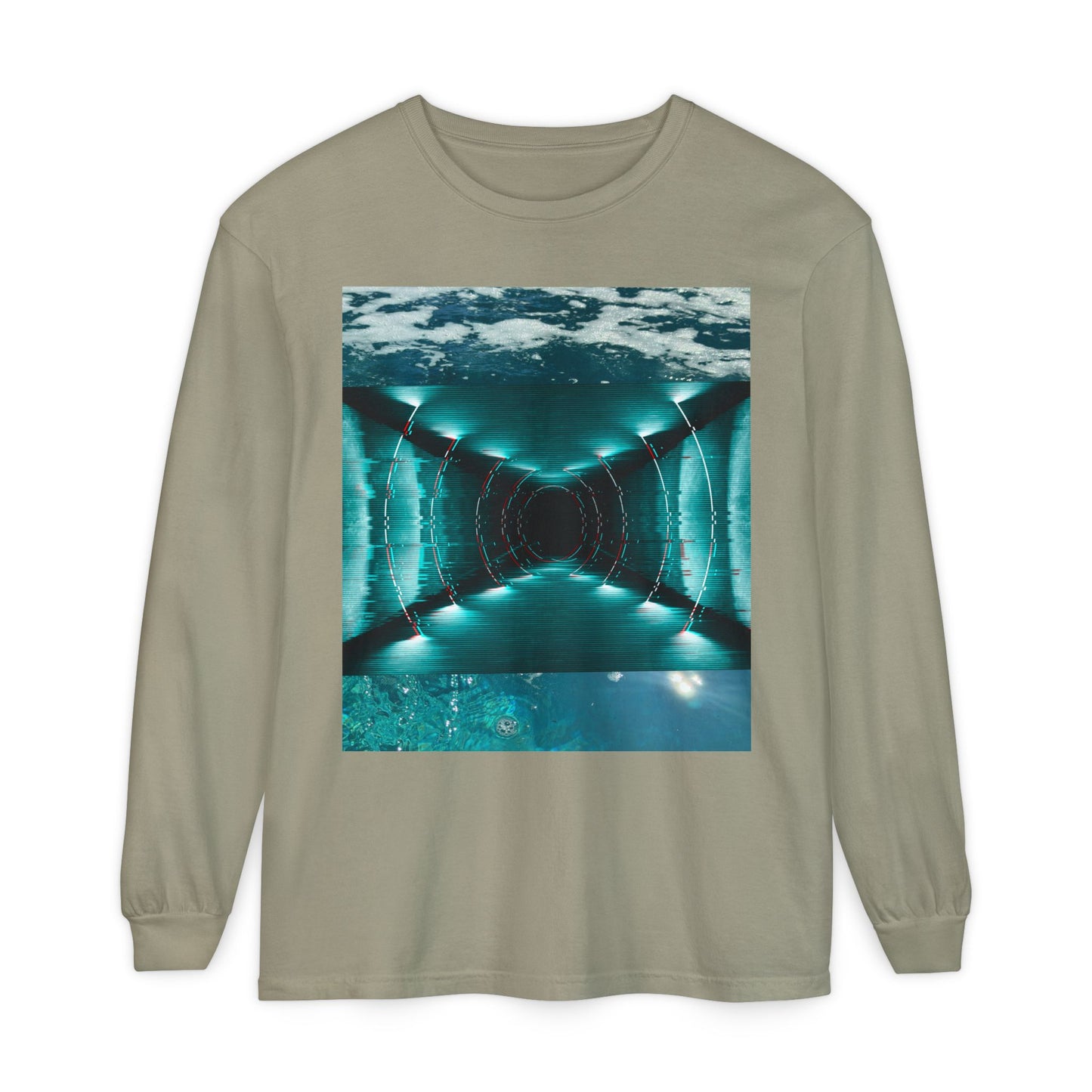 Abstract Fluid Unisex Garment-dyed Long Sleeve T-Shirt