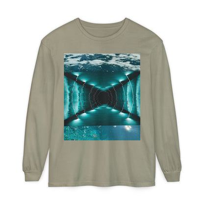 Abstract Fluid Unisex Garment-dyed Long Sleeve T-Shirt