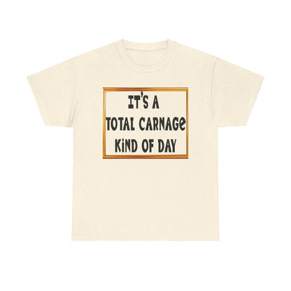 Total Carnage Unisex Heavy Cotton Tee, Casual t-shirt, Graphic Tee, Humor Shirt, Gift for Friends, Fun Apparel