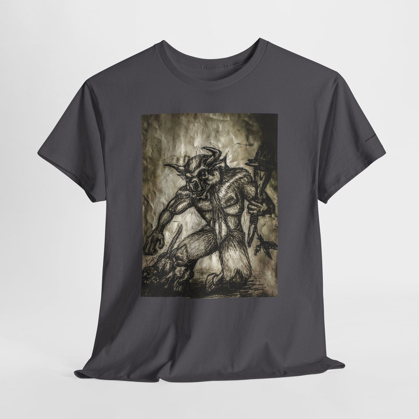 Black and White Mystical  Design Bull andCat Unisex Tee