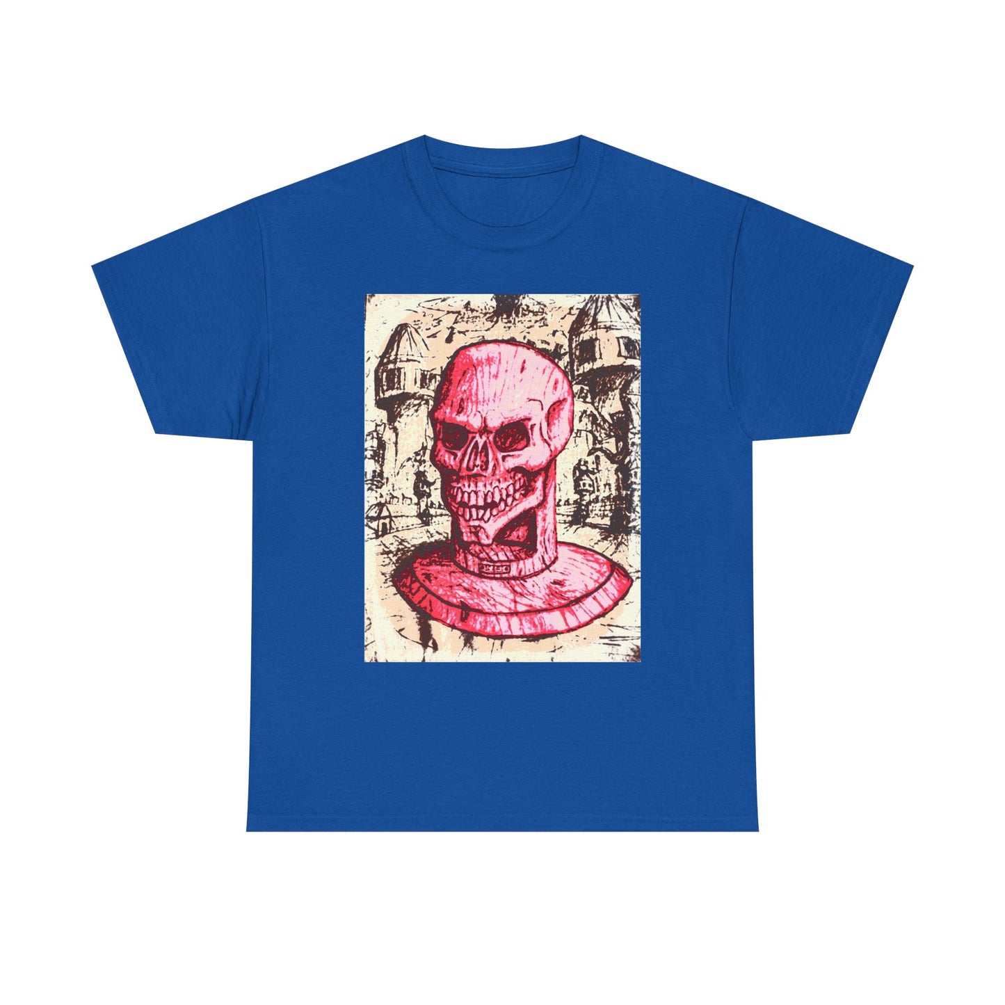 Vibrant Skull Graphic Tee, Unisex Heavy Cotton Shirt, Art Tee, Halloween Apparel, Edgy Casual Wear, Unique Gift