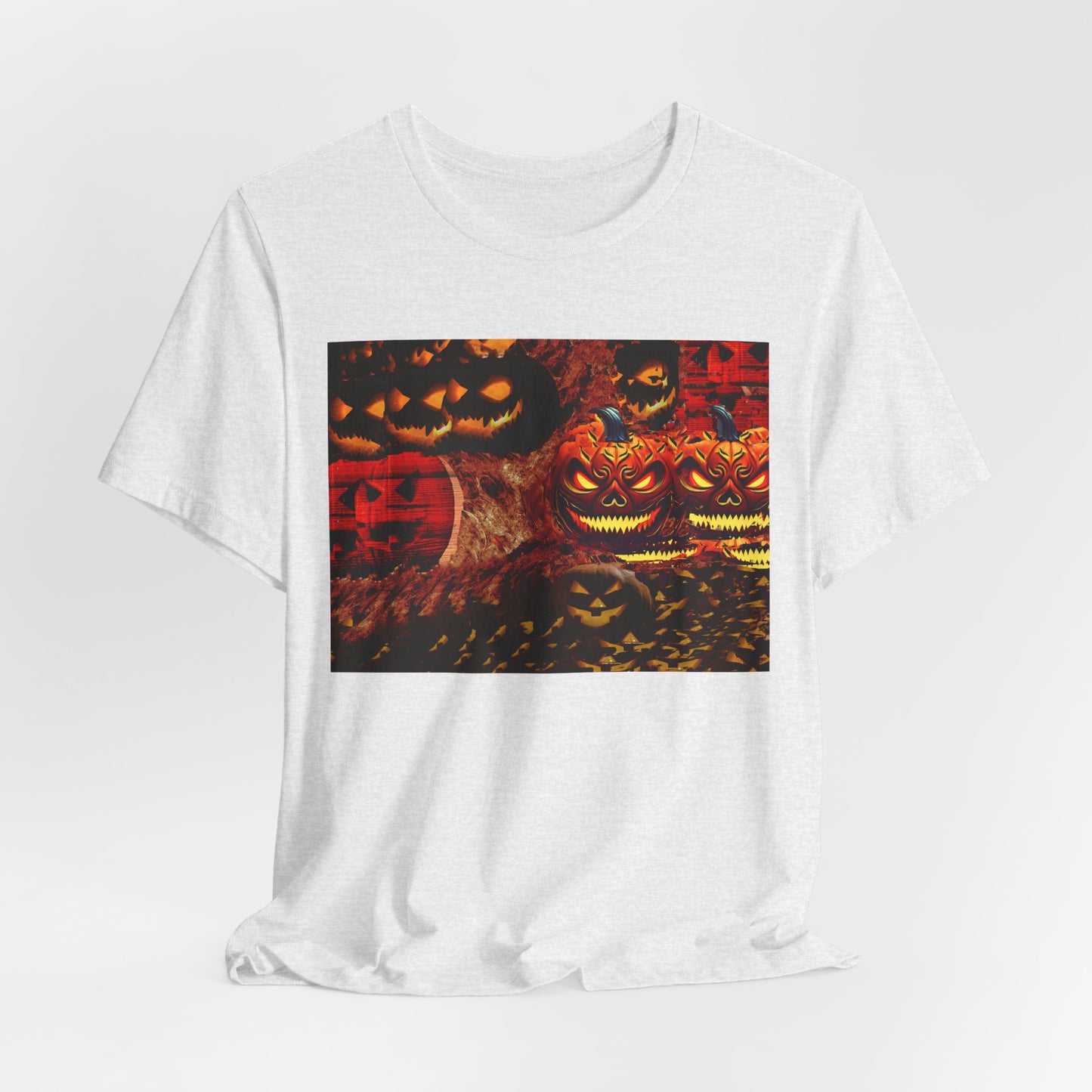 Halloween Distorted Pumpkin Graphic Tee, Unisex T-Shirt for Autumn, Spooky Season Top, Halloween Costume Idea, Men's & Women's Casual Wear