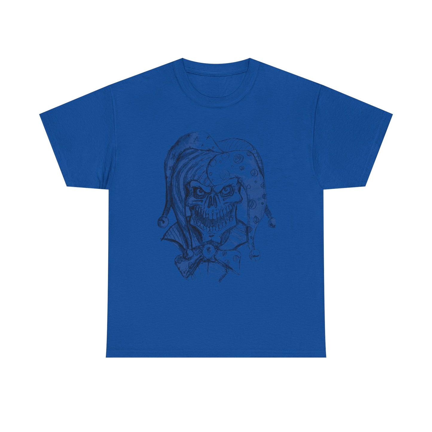 Skull Jester Sketch T-Shirt — Gothic Horror Skull Joker Tee