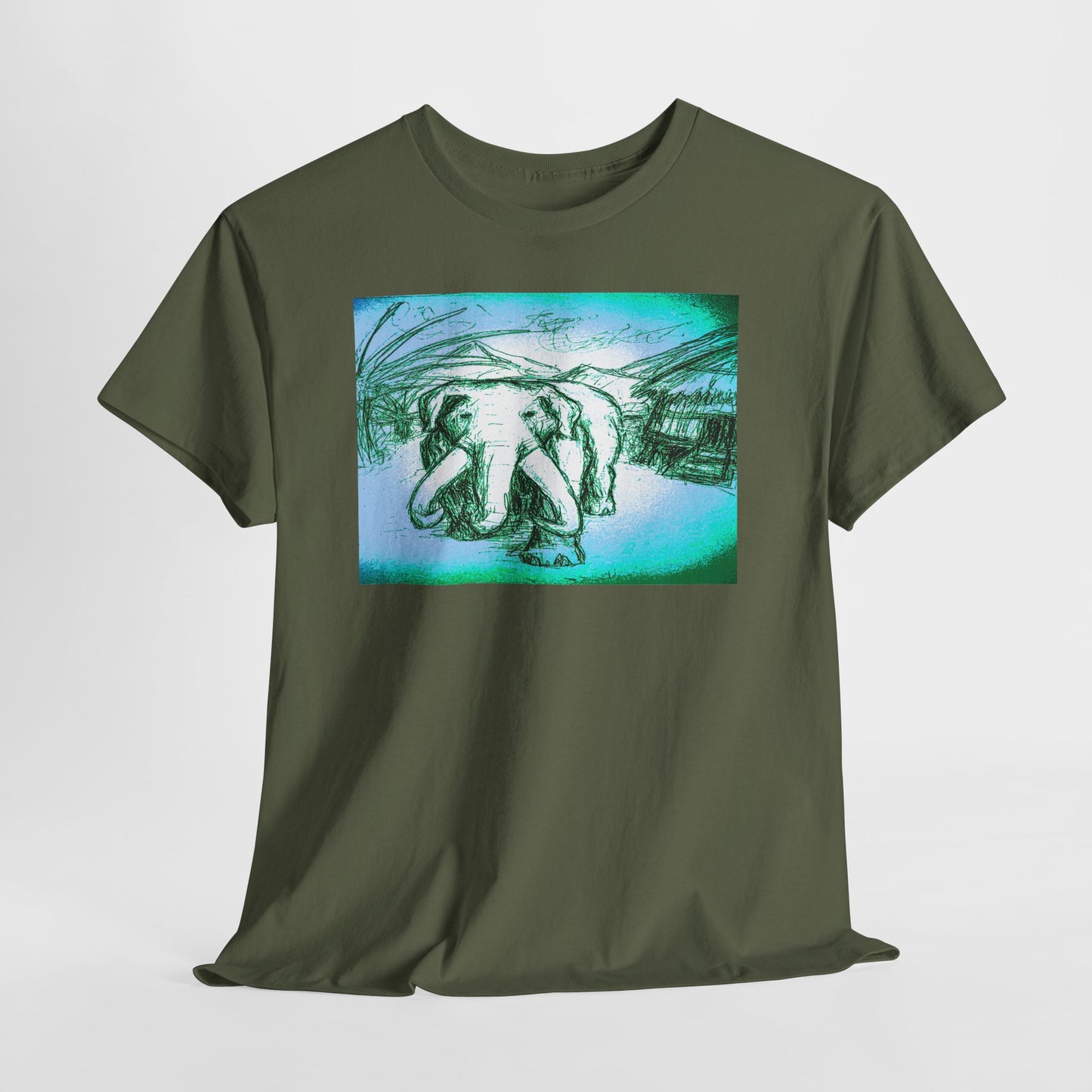 Artistic Elephant Unisex Cotton Tee - Unique Graphic Design