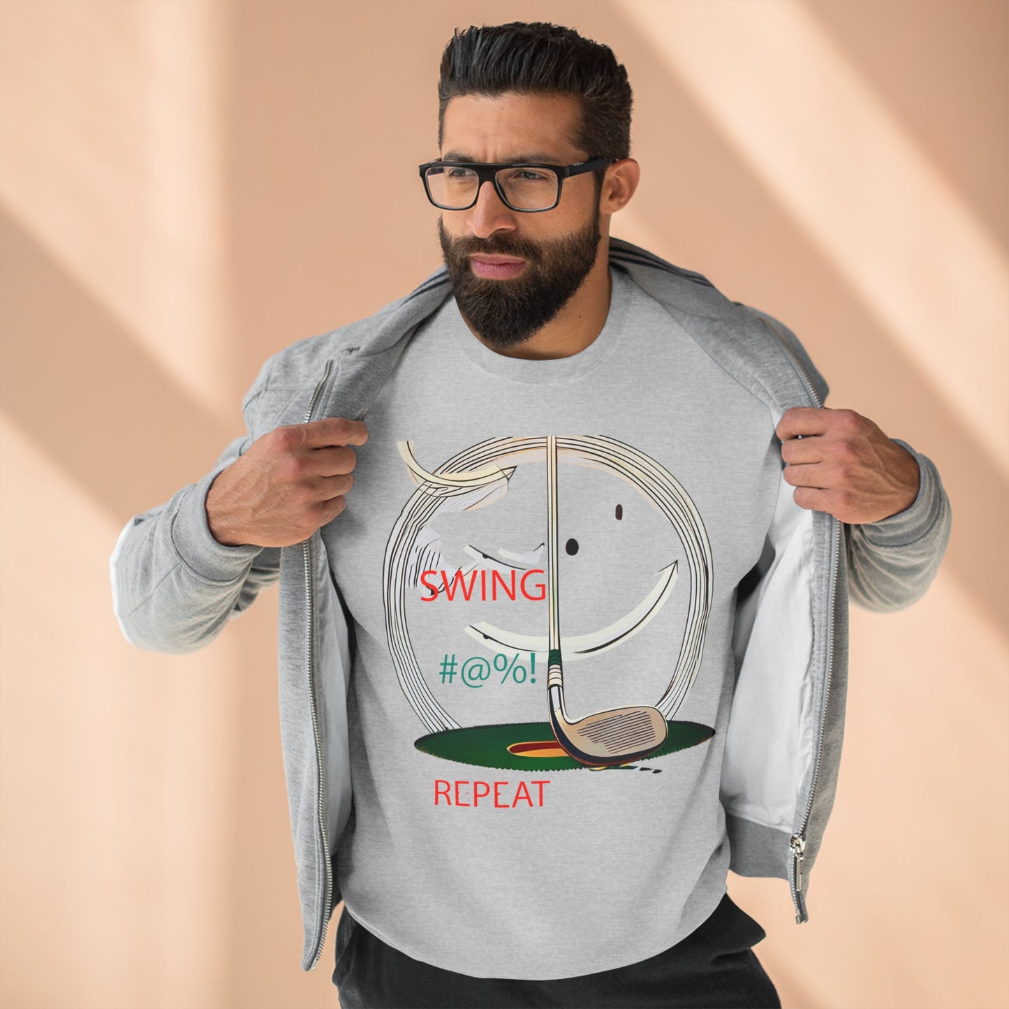 Golf Lover's Swing Unisex Crewneck Sweatshirt: Swing, Repeat, Perfect for Gifts, Sports Enthusiasts, Casual Wear, and Holidays