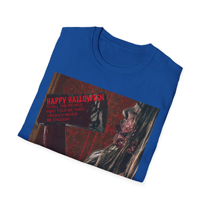 Halloween Horror Movie Axe Girl Unisex T-Shirt, Spooky Gift, Graphic Tee, Halloween Costume, Casual Wear, Men’s & Women’s Tee