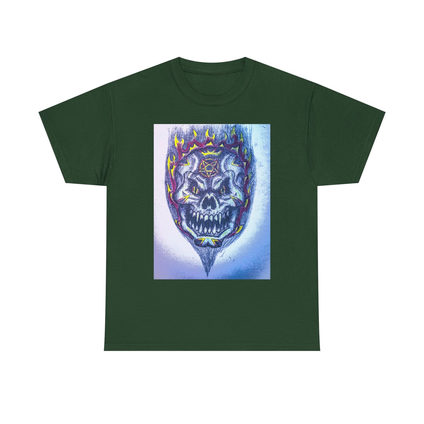 Edgy Skull Graphic Tee, Unisex Heavy Cotton T-Shirt for Halloween, Music Festivals, Everyday Wear, Gifts for Him and Her
