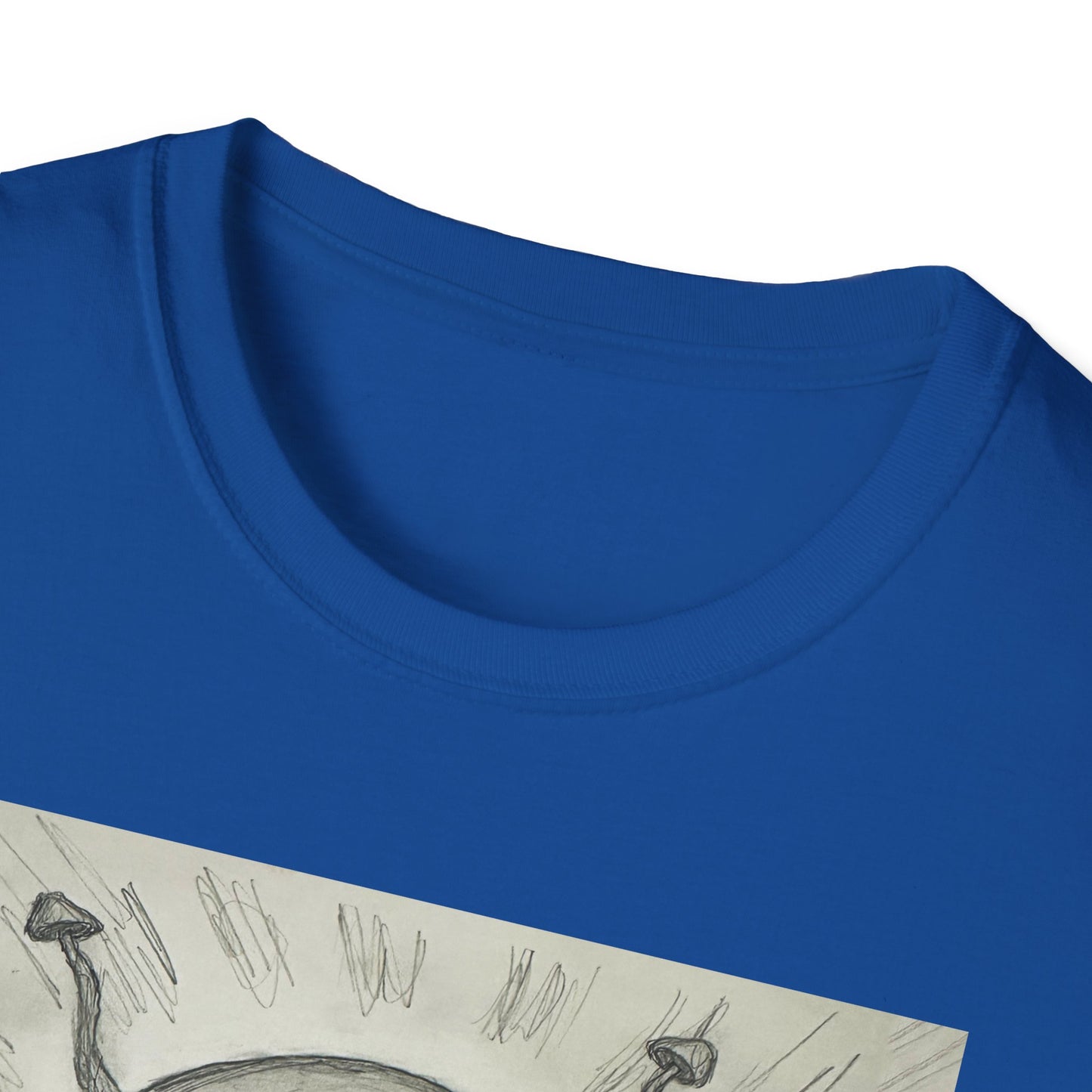 Alien Sketch B & W Unisex Softstyle T-Shirt, Casual Graphic Tee, Sci-Fi Lover Apparel, Unique Gift for UFO Enthusiasts, Everyday Wear