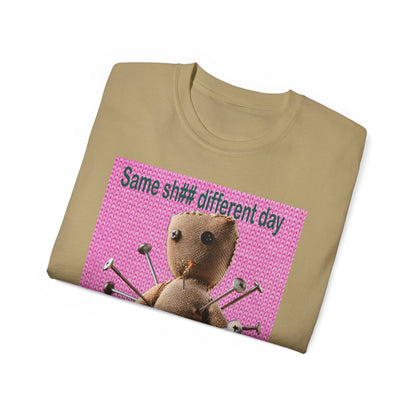 Voodoo Doll Humor Tee, Fun Statement T-Shirt for Everyday Wear, Gift for Friends, Casual Style, Quirky Graphic Shirt, Perfect for Parties