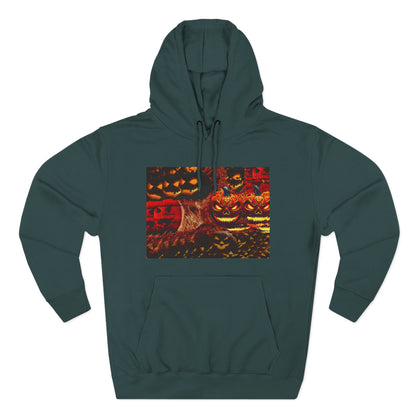 Halloween Distorted Pumpkin Three-Panel Fleece Hoodie