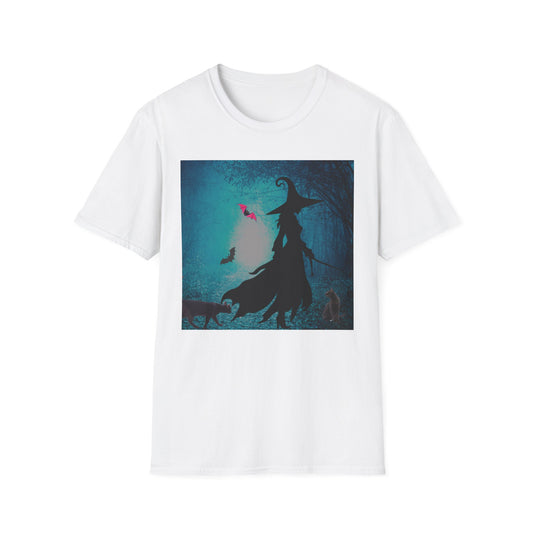 Magical Witch Art T-Shirt, Halloween Tee, Witchy Apparel, Gift for Her, Cute Graphic Shirt, Soft Unisex T-Shirt