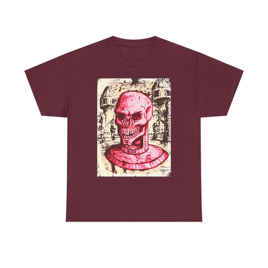 Vibrant Skull Graphic Tee, Unisex Heavy Cotton Shirt, Art Tee, Halloween Apparel, Edgy Casual Wear, Unique Gift