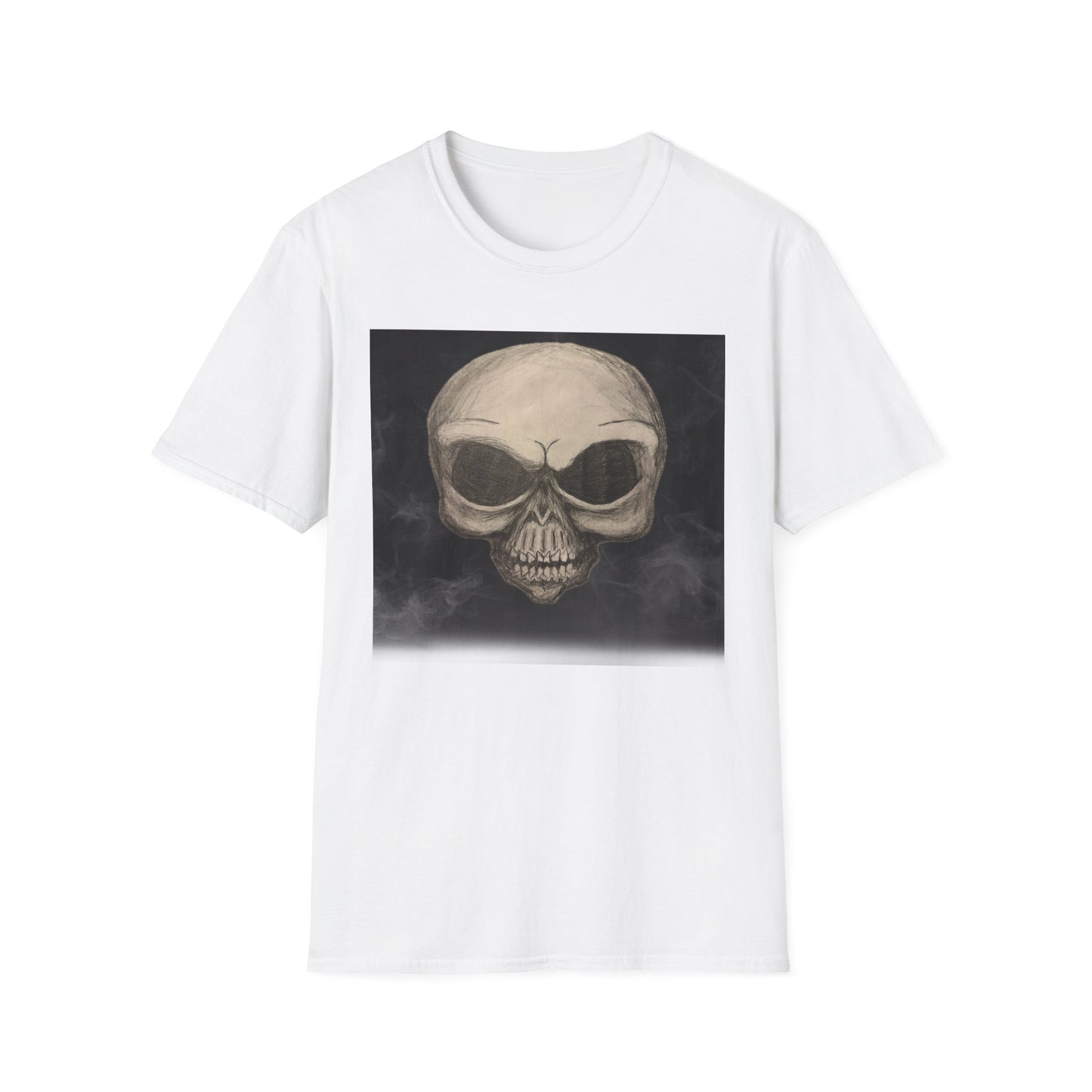 Skull Art Unisex Softstyle T-Shirt - Edgy Graphic Tee for Halloween, Festival Wear, Music Lovers, Gift Idea, Casual Style