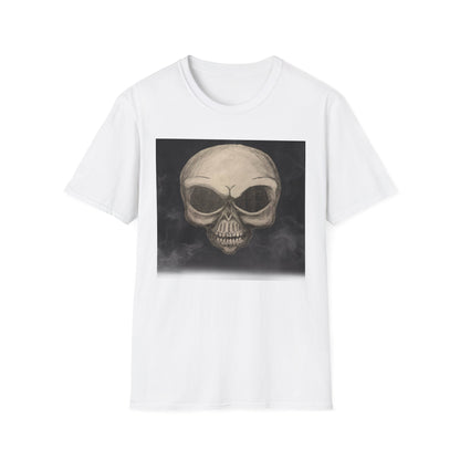 Skull Art Unisex Softstyle T-Shirt - Edgy Graphic Tee for Halloween, Festival Wear, Music Lovers, Gift Idea, Casual Style