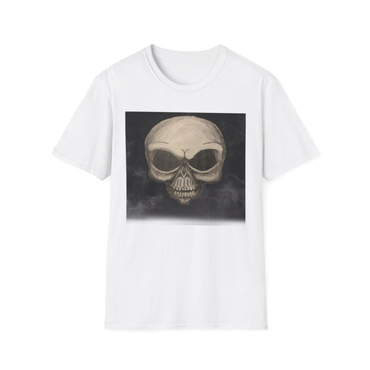 Skull Art Unisex Softstyle T-Shirt - Edgy Graphic Tee for Halloween, Festival Wear, Music Lovers, Gift Idea, Casual Style