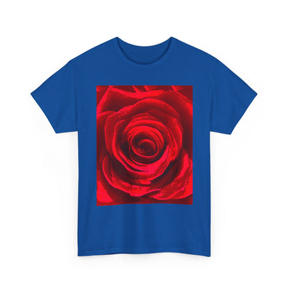 Romantic Rose Unisex Heavy Cotton Tee, Gift for Valentine's Day, Floral Shirt, Casual Wear, Love, Nature Lover Tee