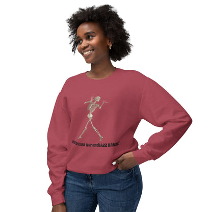 Skeleton Dance Unisex Lightweight Crewneck Sweatshirt, Halloween Sweater, Funny Gift, Casual Wear, Dance Lovers Sweatshirt, Unique Apparel