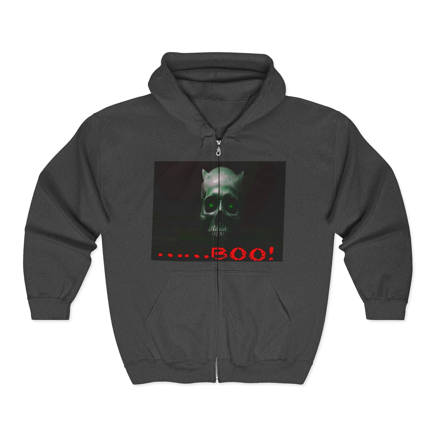 Dark Green Eyed Demon Full Zip Hooded Sweatshirt