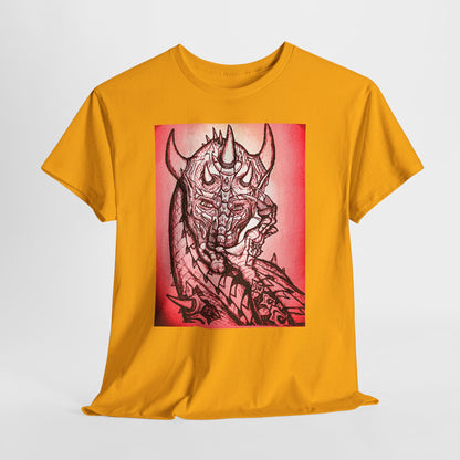 Bold Graphic Tee with Gothic Dragon Design, Unisex Cotton Shirt, Unique Art Tee, Oversized Casual Top, Gift for Art Lovers