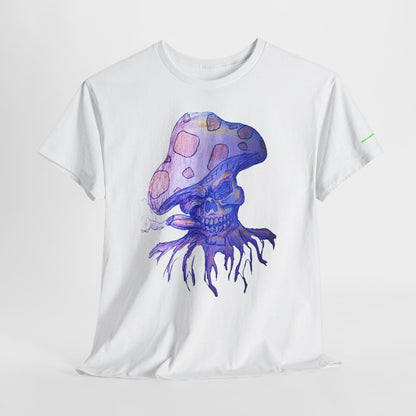 Skull Mushroom Graphic Tee for Nature Lovers