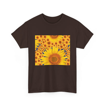Sunflower Vibes Unisex Heavy Cotton Tee - Perfect for Summer, Nature Lovers, Gardening Celebrations, Casual Wear, Gift Ideas