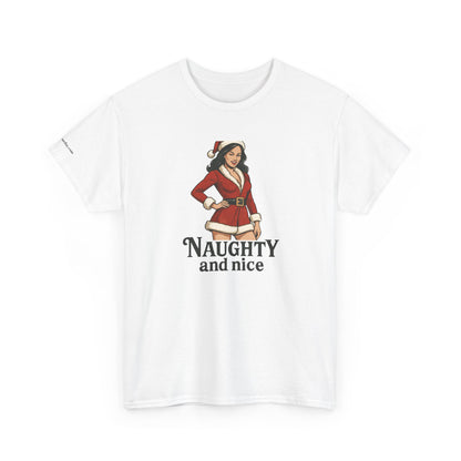 Unisex naughty and nice heavy weight Cotton Tee