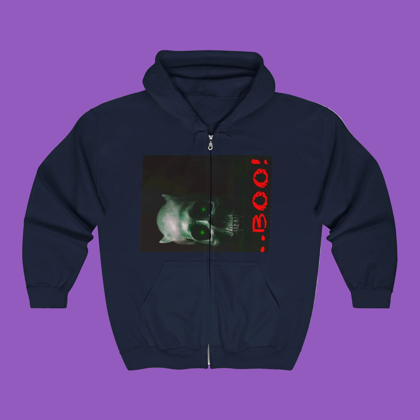 Dark Green Eyes “Boo “ Unisex Heavy Blend™ Full Zip Hooded Sweatshirt