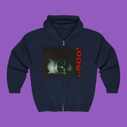Dark Green Eyes “Boo “ Unisex Heavy Blend™ Full Zip Hooded Sweatshirt