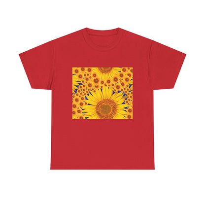 Sunflower Vibes Unisex Heavy Cotton Tee - Perfect for Summer, Nature Lovers, Gardening Celebrations, Casual Wear, Gift Ideas