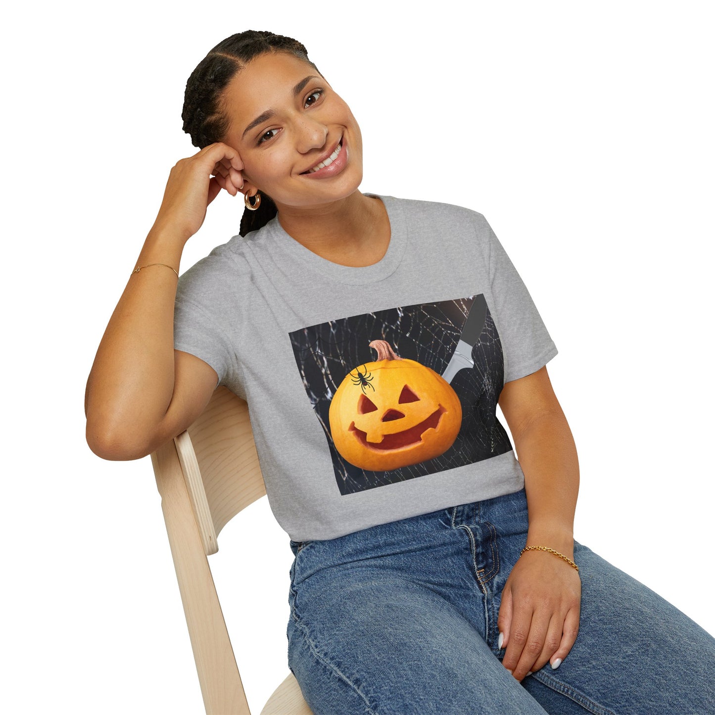 Halloween Pumpkin Horror T-Shirt, Unisex Tee, Spooky Shirt, Fall Fashion, Halloween Costume, October Celebration Gear