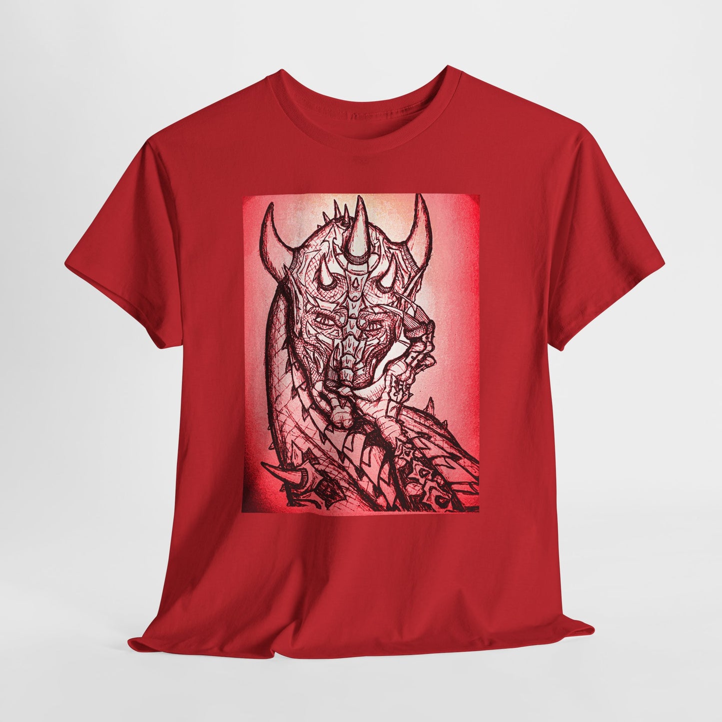 Bold Graphic Tee with Gothic Dragon Design, Unisex Cotton Shirt, Unique Art Tee, Oversized Casual Top, Gift for Art Lovers