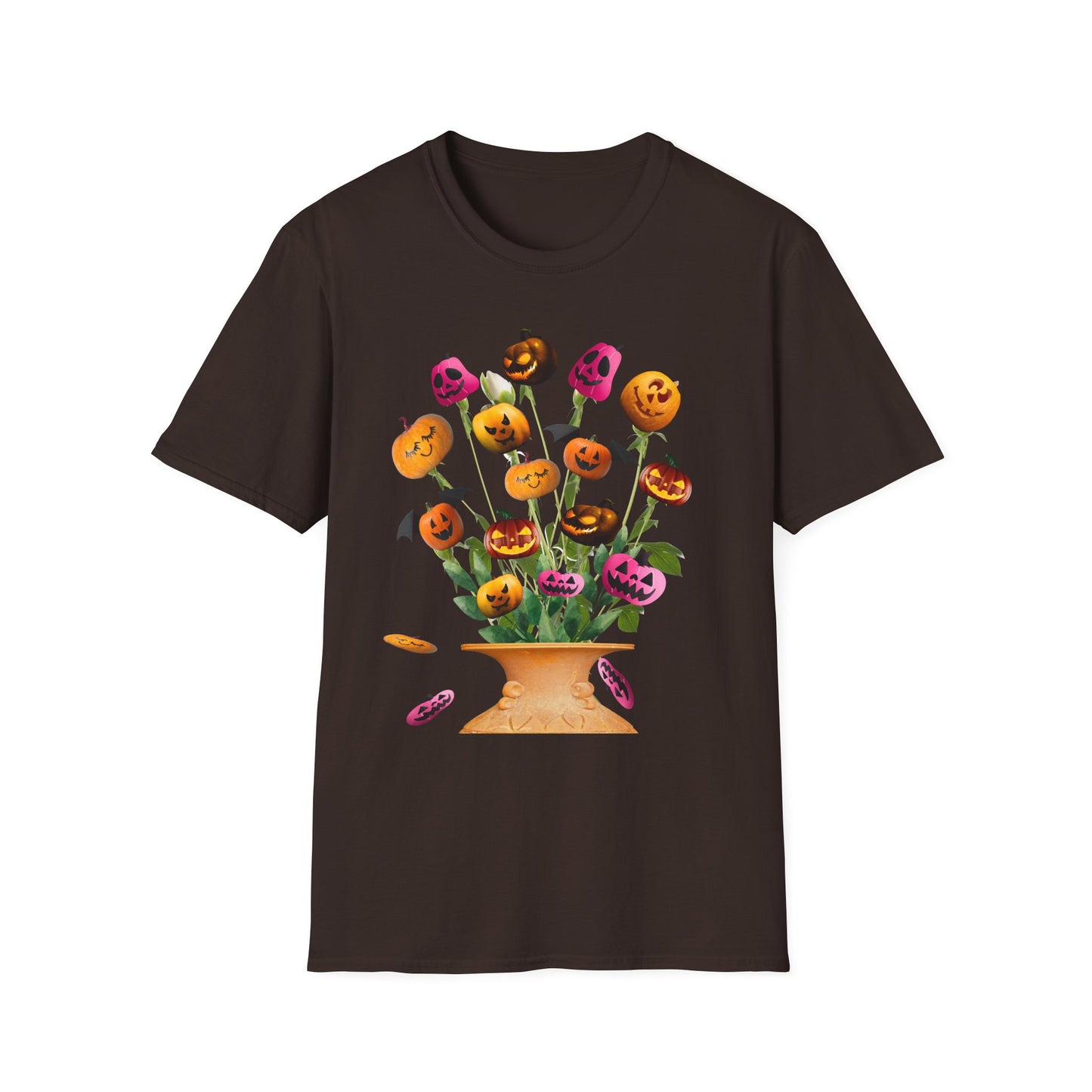 Halloween Pumpkin Bouquet T-Shirt, Cute Fall Tee, Unisex Graphic Shirt, Ideal for Halloween Parties, Seasonal Gift Idea